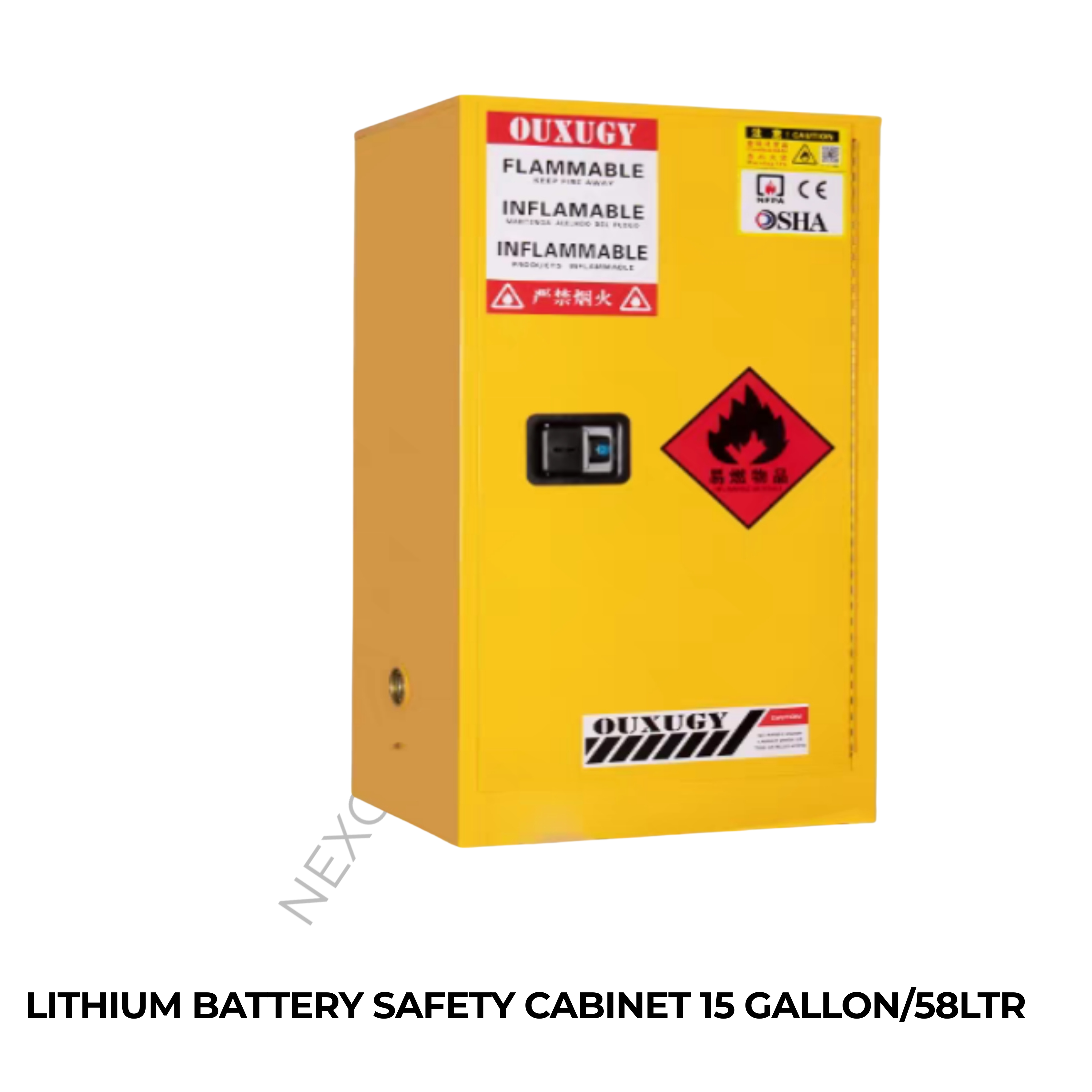 LITHIUM BATTERY SAFETY CABINET 15 GALLON/58LTR
