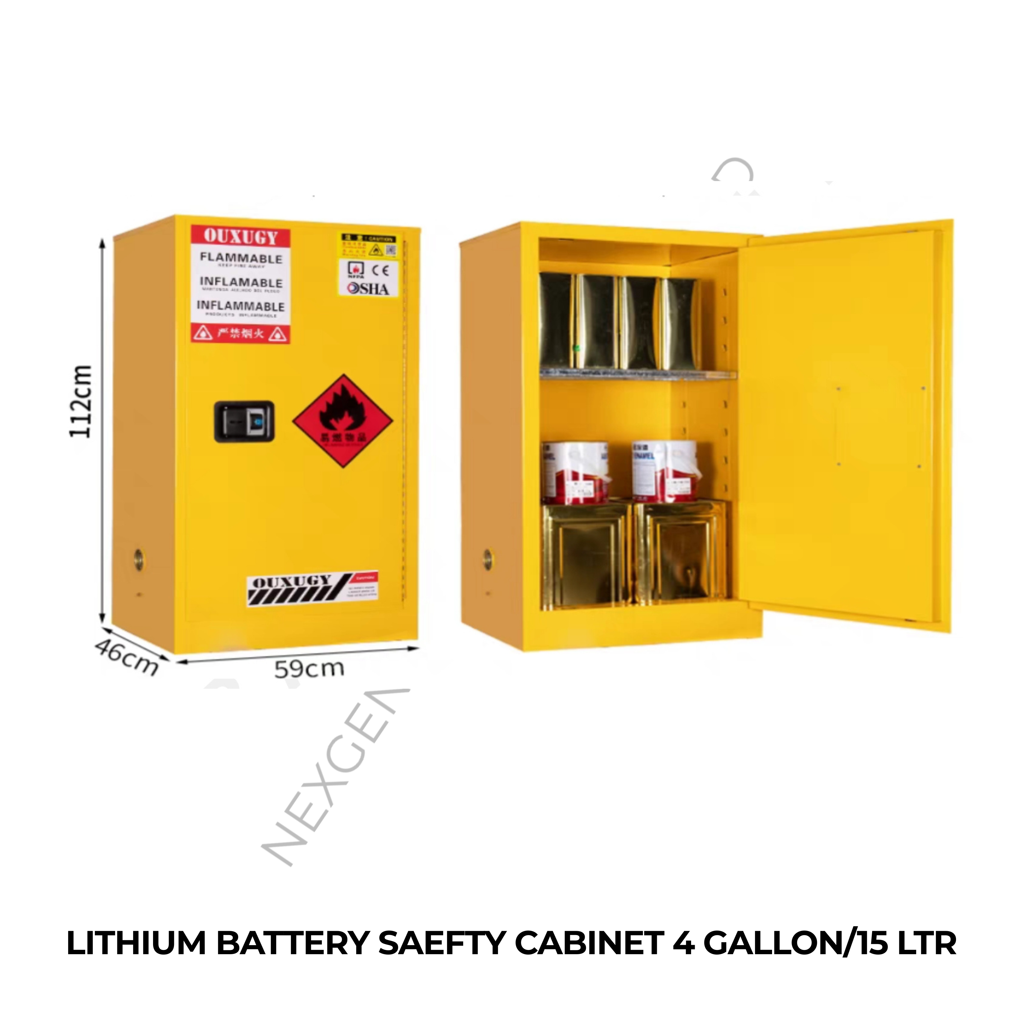 LITHIUM BATTERY SAEFTY CABINET 4 GALLON/15 LTR