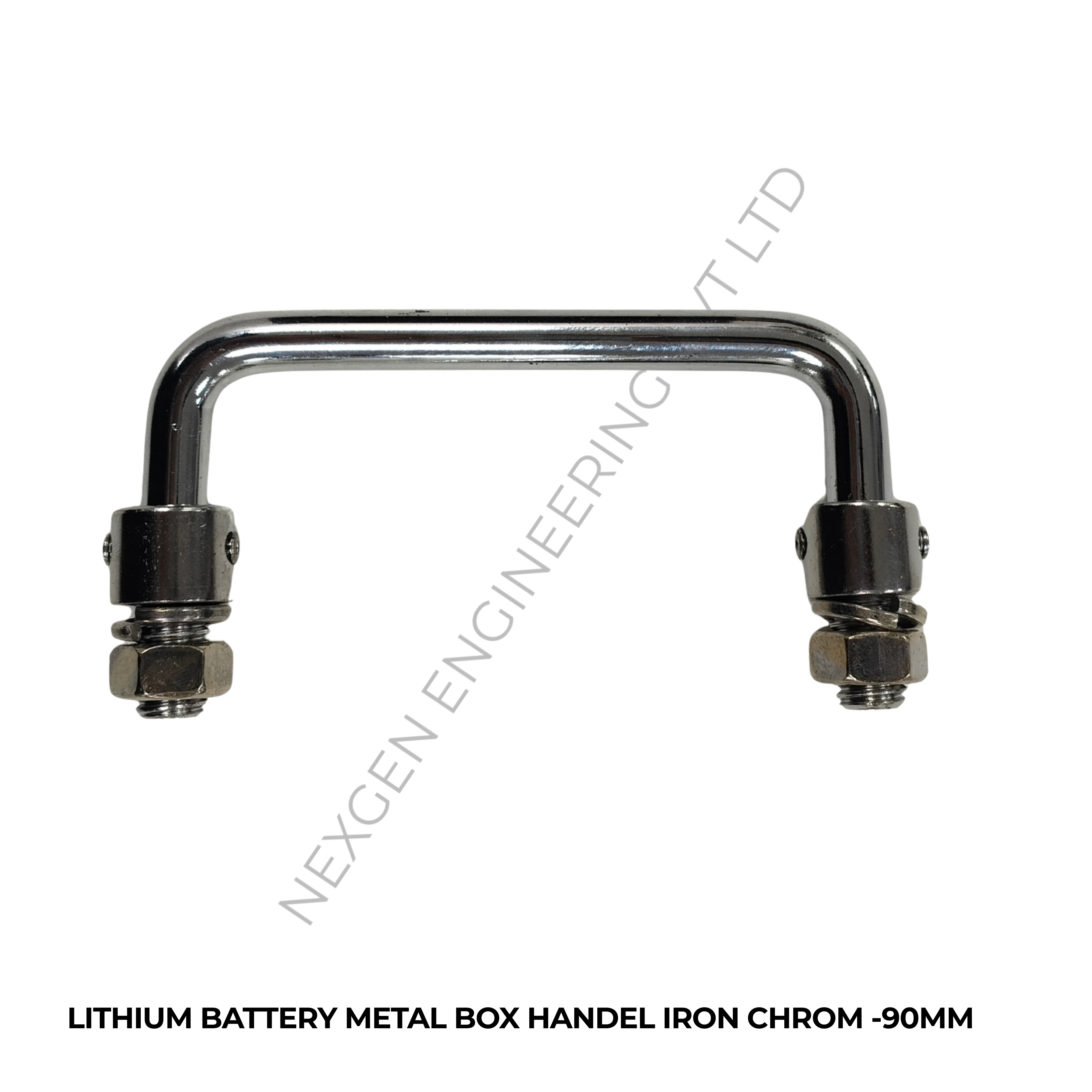 LITHIUM BATTERY METAL BOX HANDEL IRON CHROM -90MM
