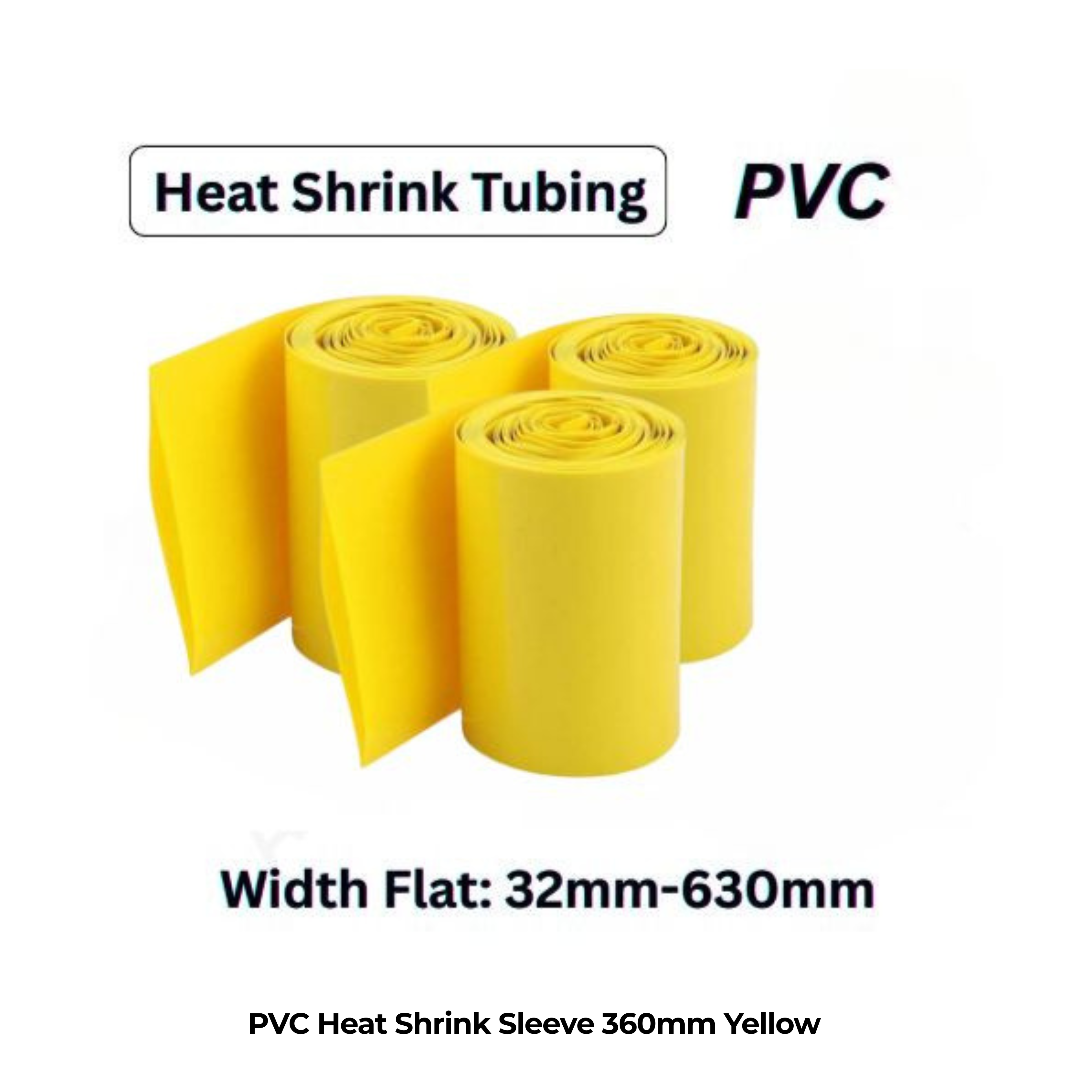 PVC Heat Shrink Sleeve 360mm Yellow