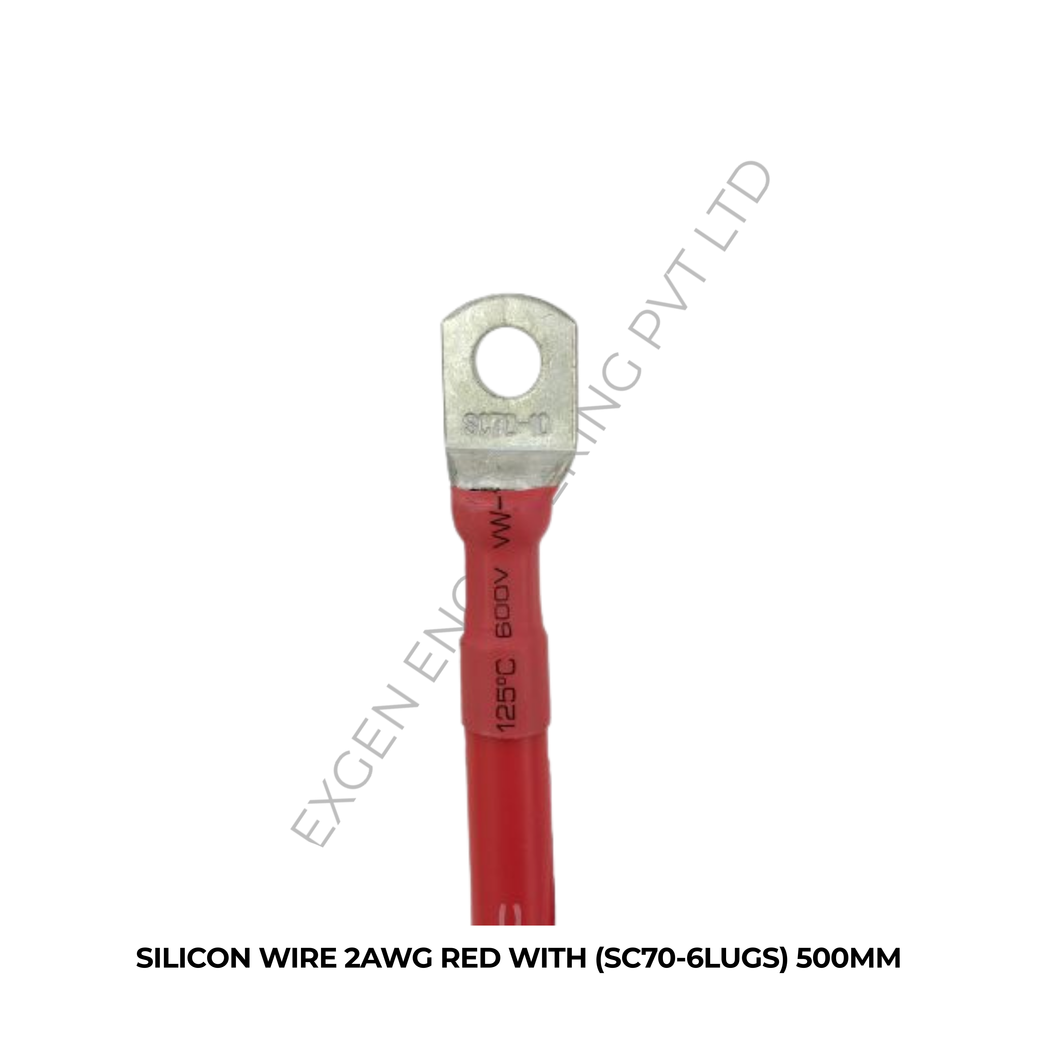 SILICON WIRE 2AWG RED WITH (SC70-6LUGS) 500MM