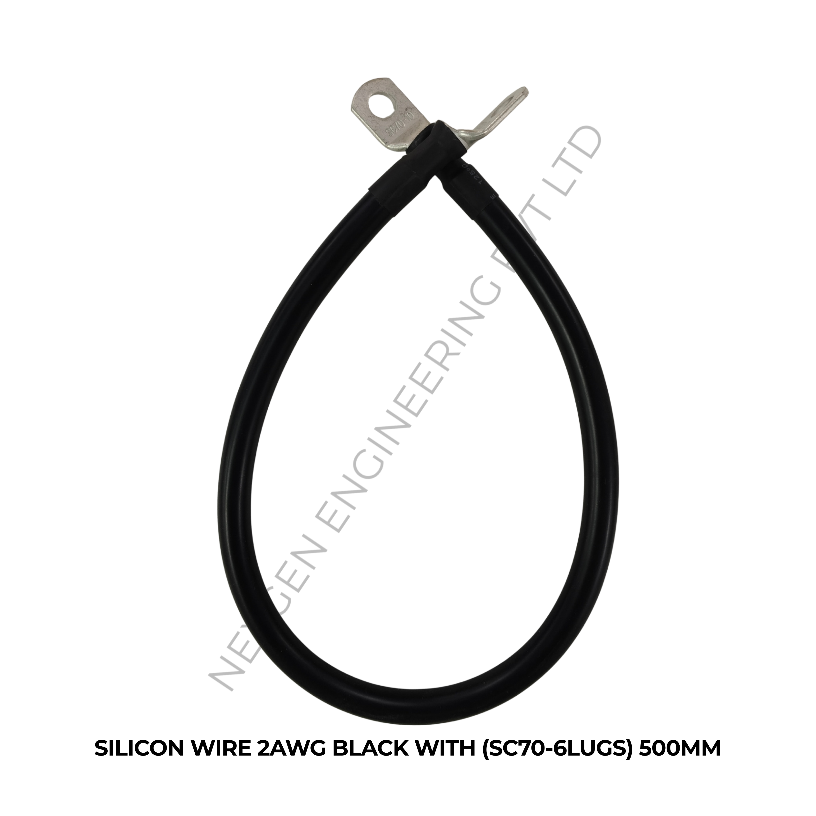 SILICON WIRE 2AWG BLACK WITH (SC70-6LUGS) 500MM