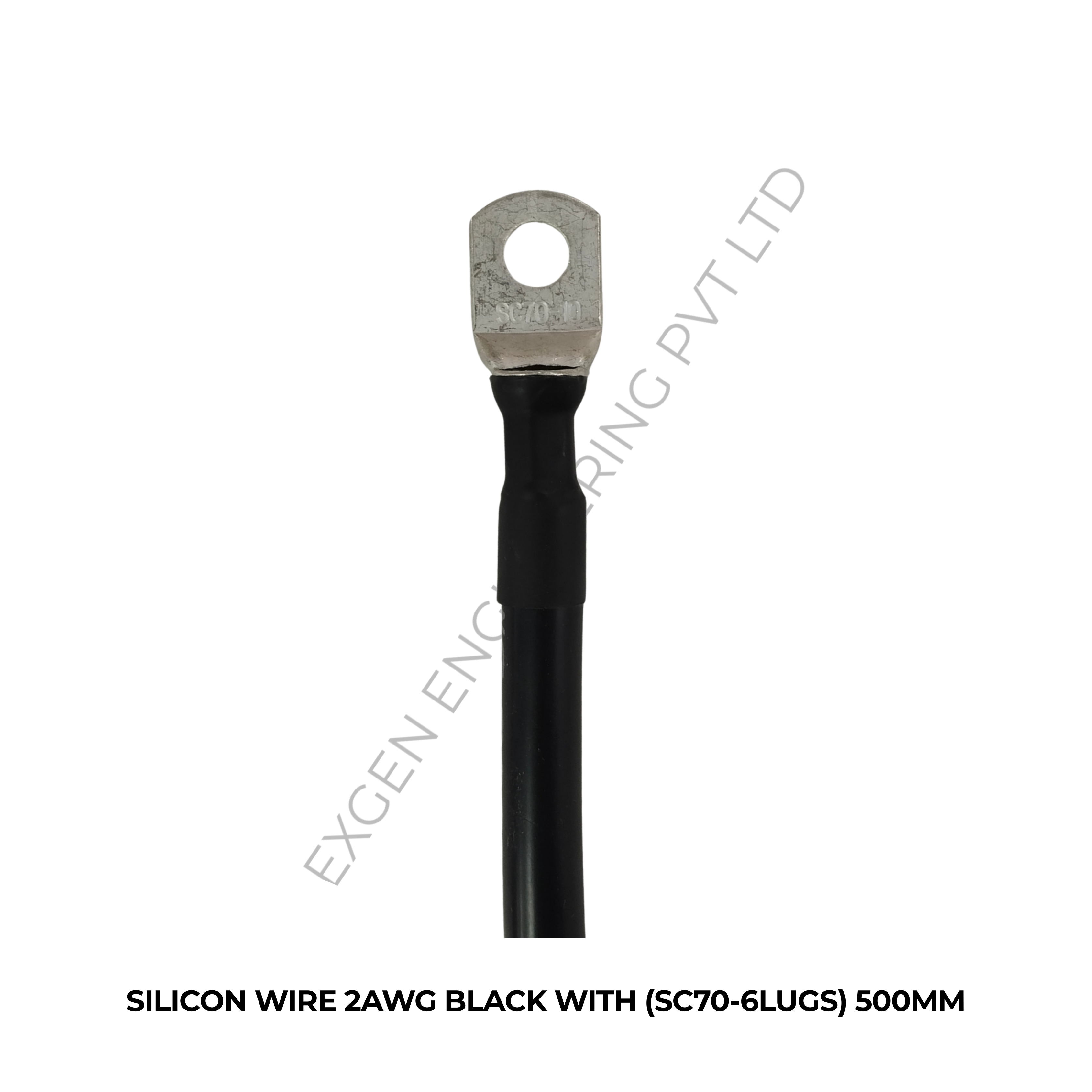 SILICON WIRE 2AWG BLACK WITH (SC70-6LUGS) 500MM