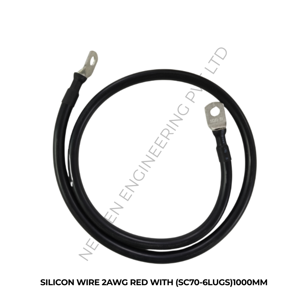 SILICON WIRE 2AWG BLACK WITH (SC70-6LUGS)1000MM