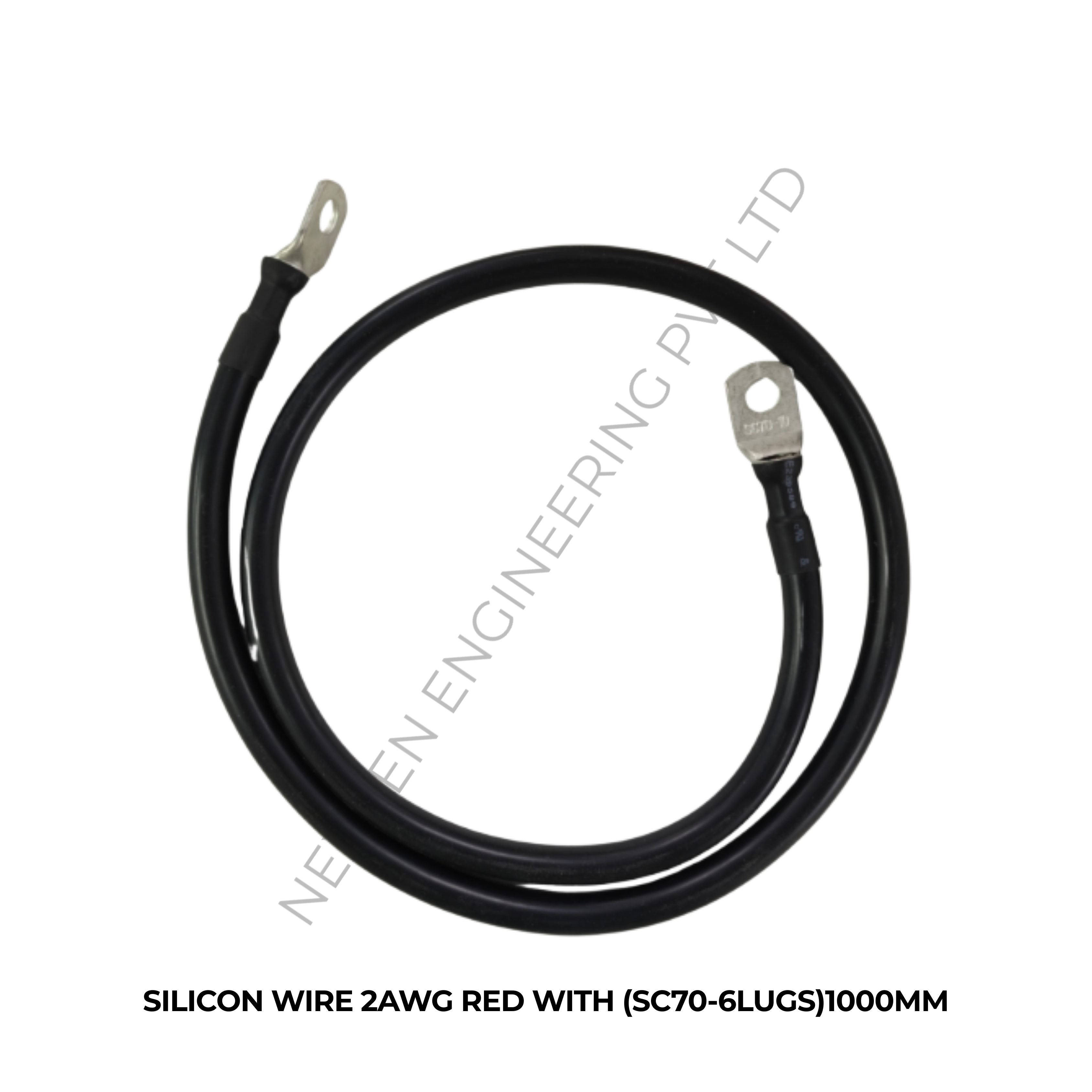 SILICON WIRE 2AWG BLACK WITH (SC70-6LUGS)1000MM