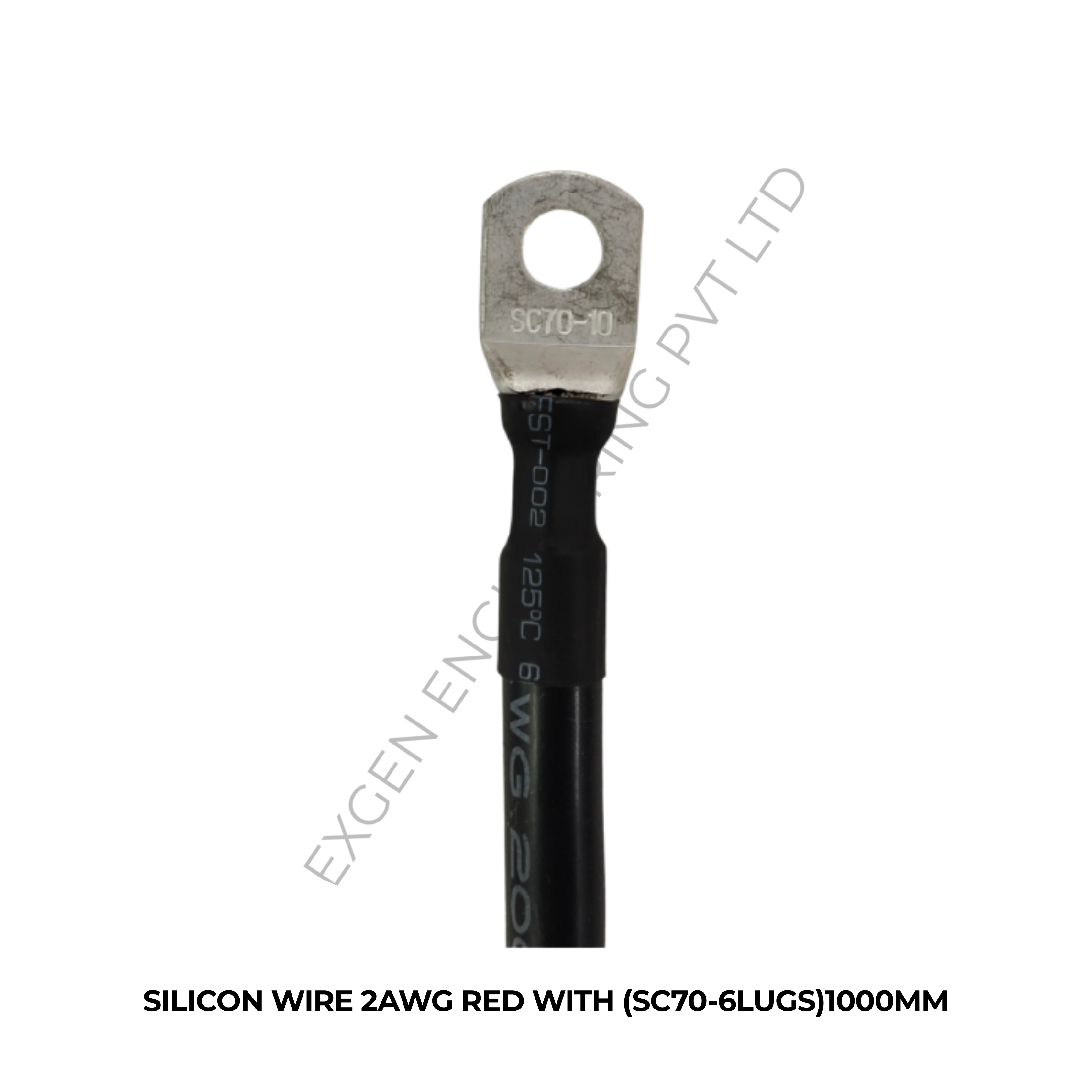 SILICON WIRE 2AWG BLACK WITH (SC70-6LUGS)1000MM