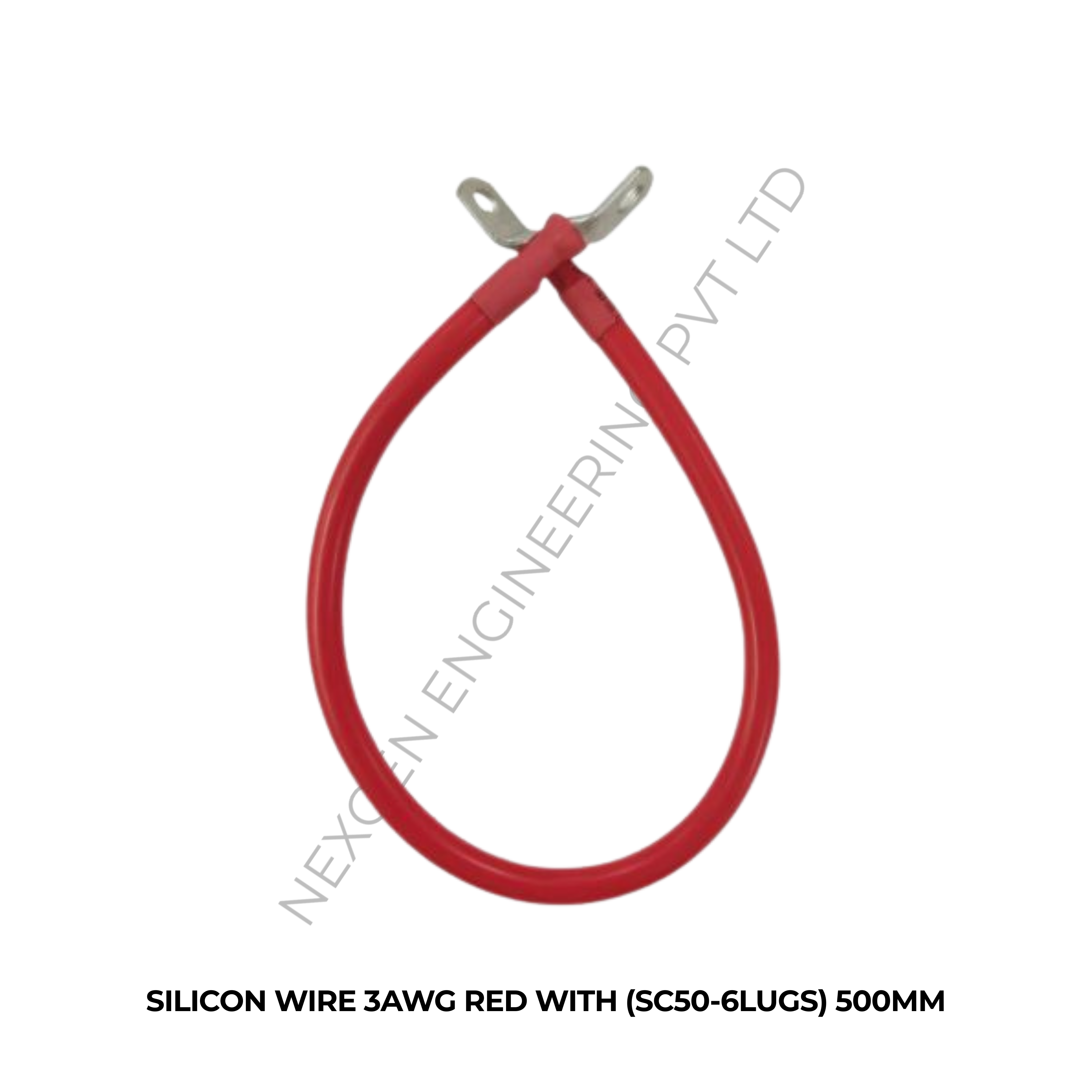 SILICON WIRE 3AWG RED WITH (SC50-6LUGS) 500MM