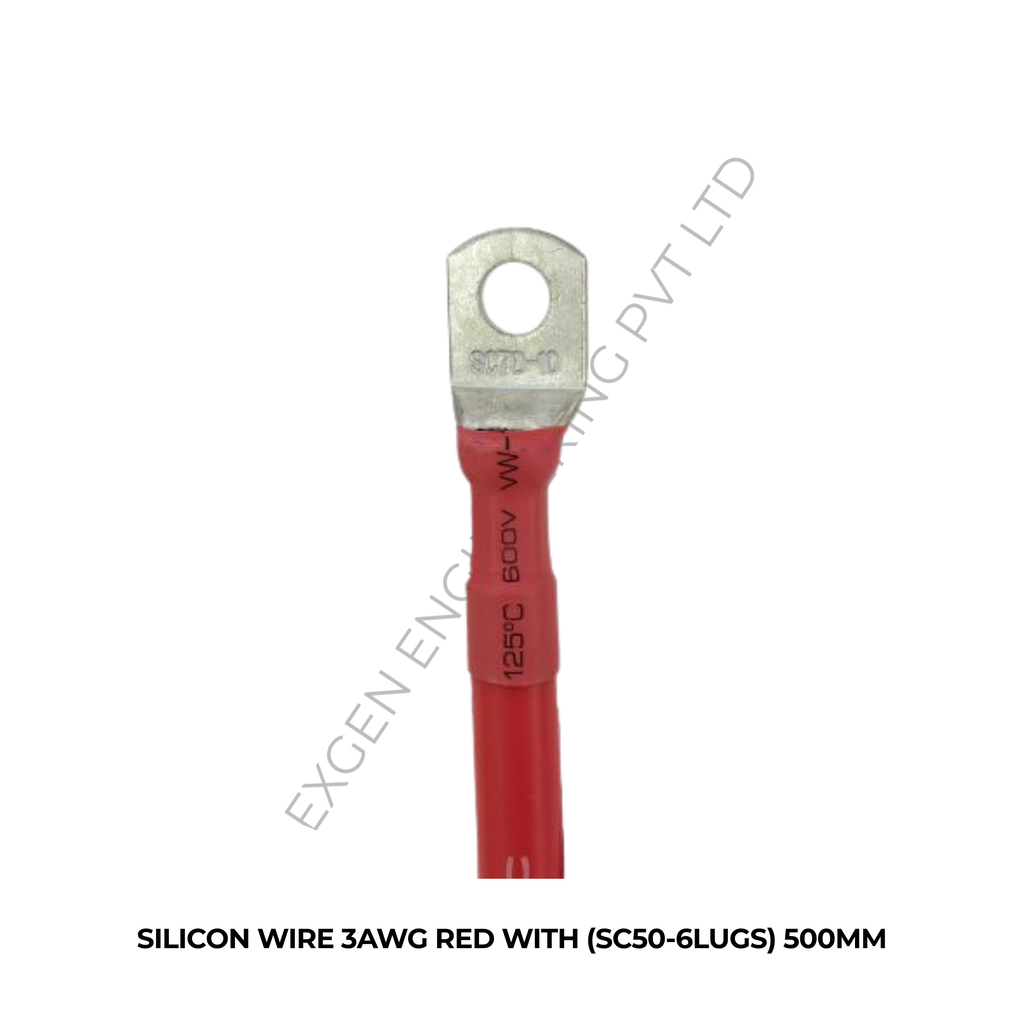SILICON WIRE 3AWG RED WITH (SC50-6LUGS) 500MM