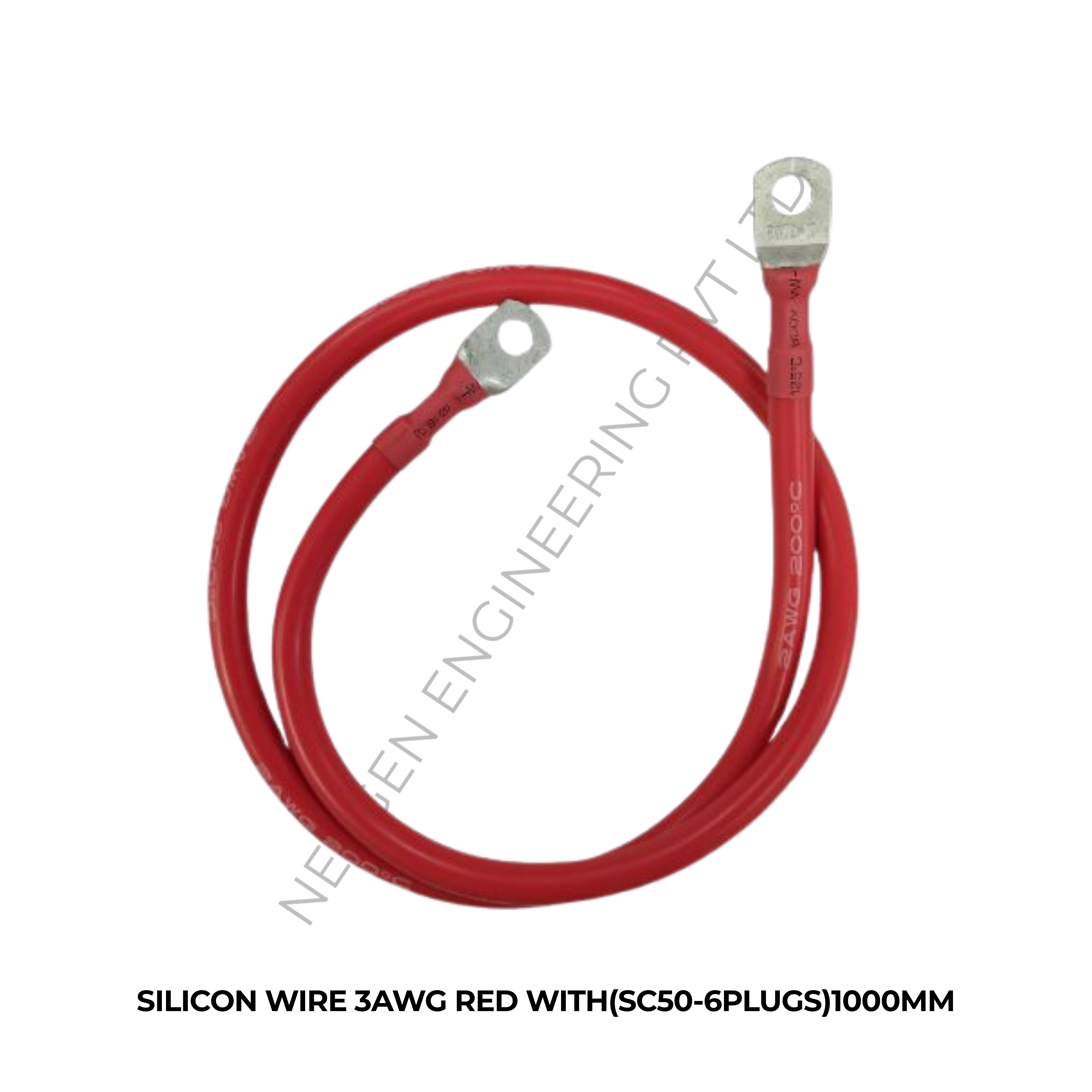 SILICON WIRE 3AWG RED WITH(SC50-6PLUGS)1000MM