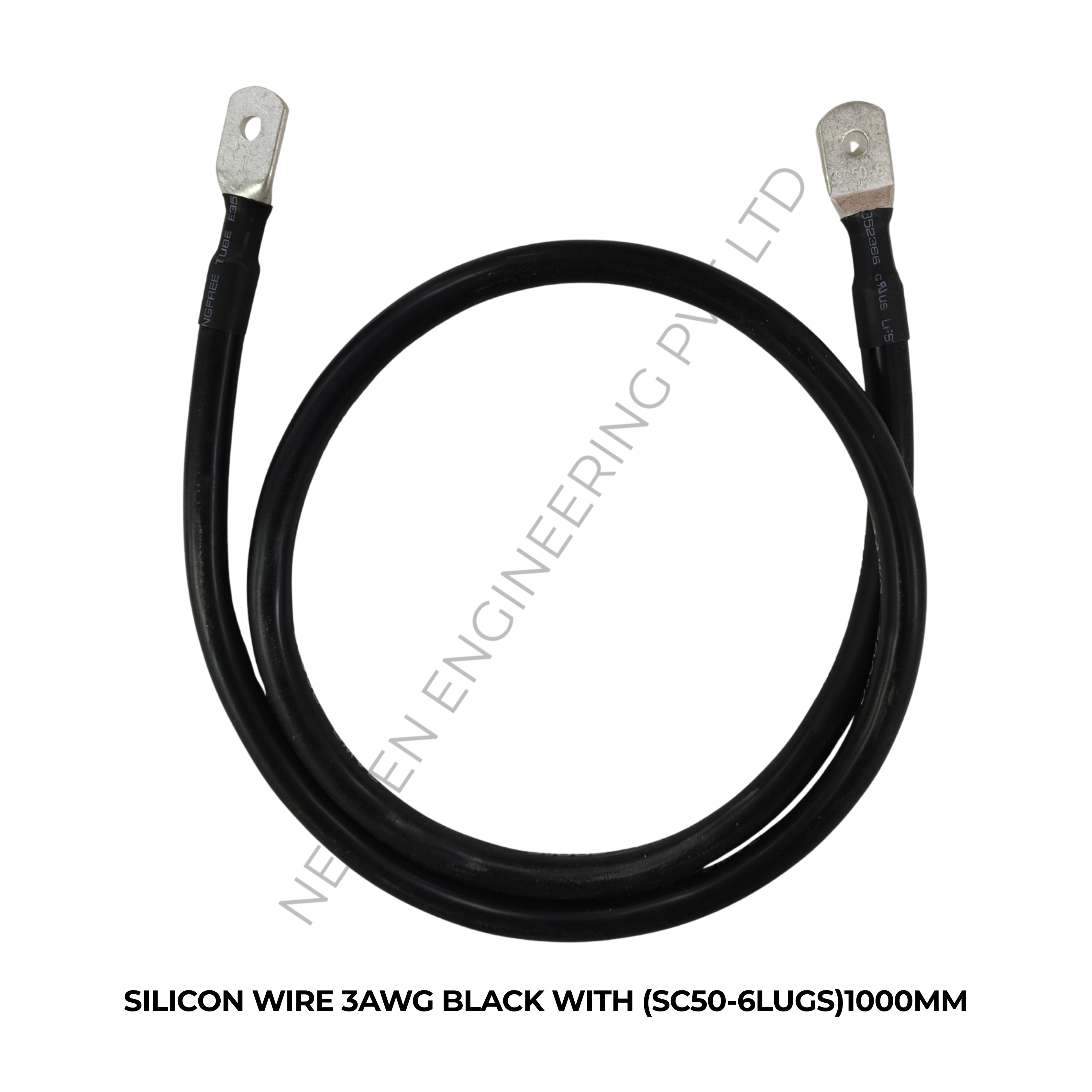 SILICON WIRE 3AWG BLACK WITH (SC50-6LUGS)1000MM