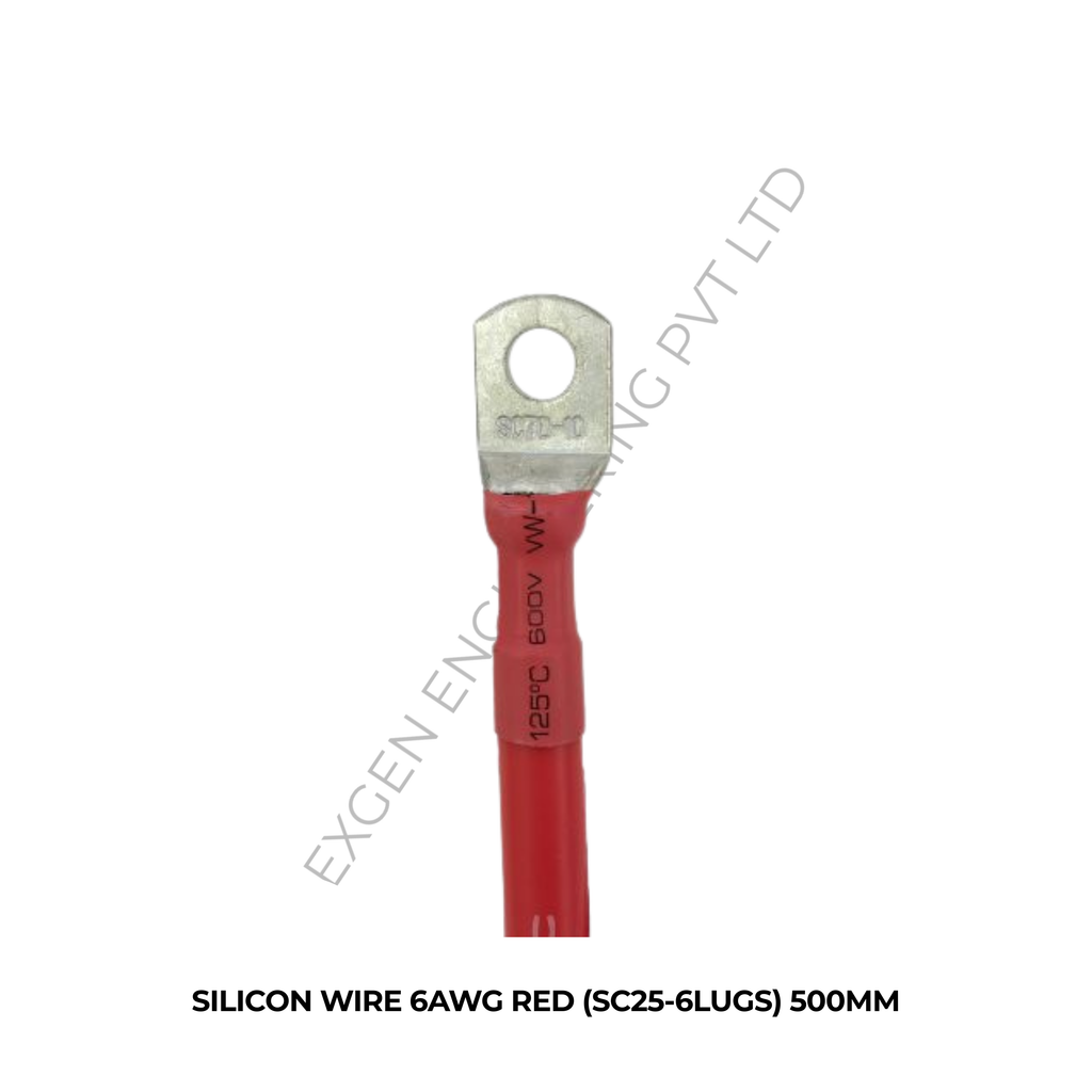 SILICON WIRE 6AWG RED (SC25-6LUGS) 500MM