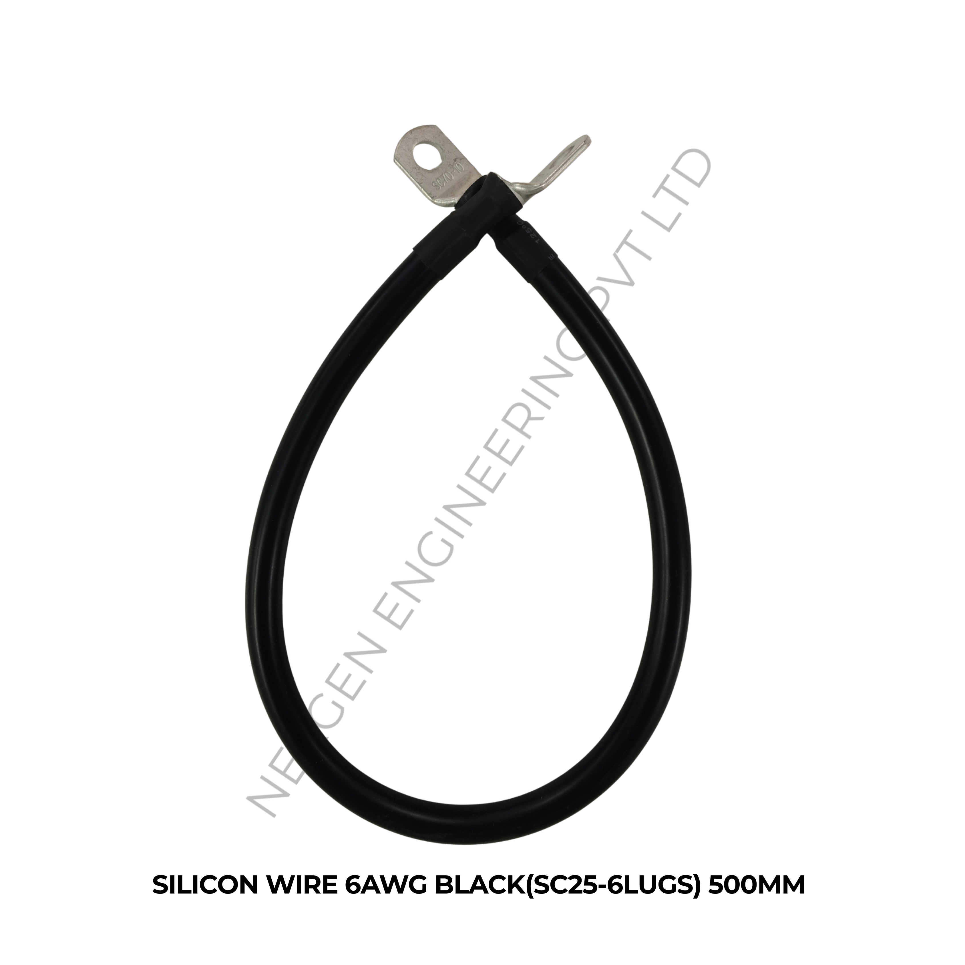 SILICON WIRE 6AWG BLACK(SC25-6LUGS) 500MM