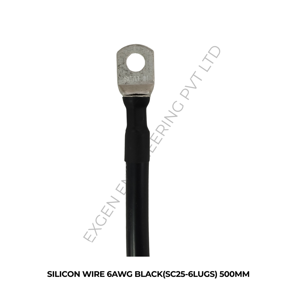 SILICON WIRE 6AWG BLACK(SC25-6LUGS) 500MM
