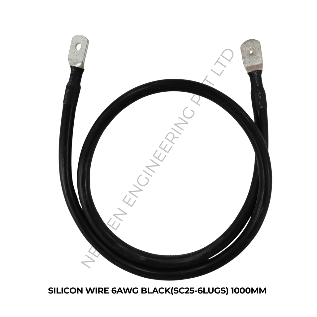 SILICON WIRE 6AWG BLACK(SC25-6LUGS) 1000MM