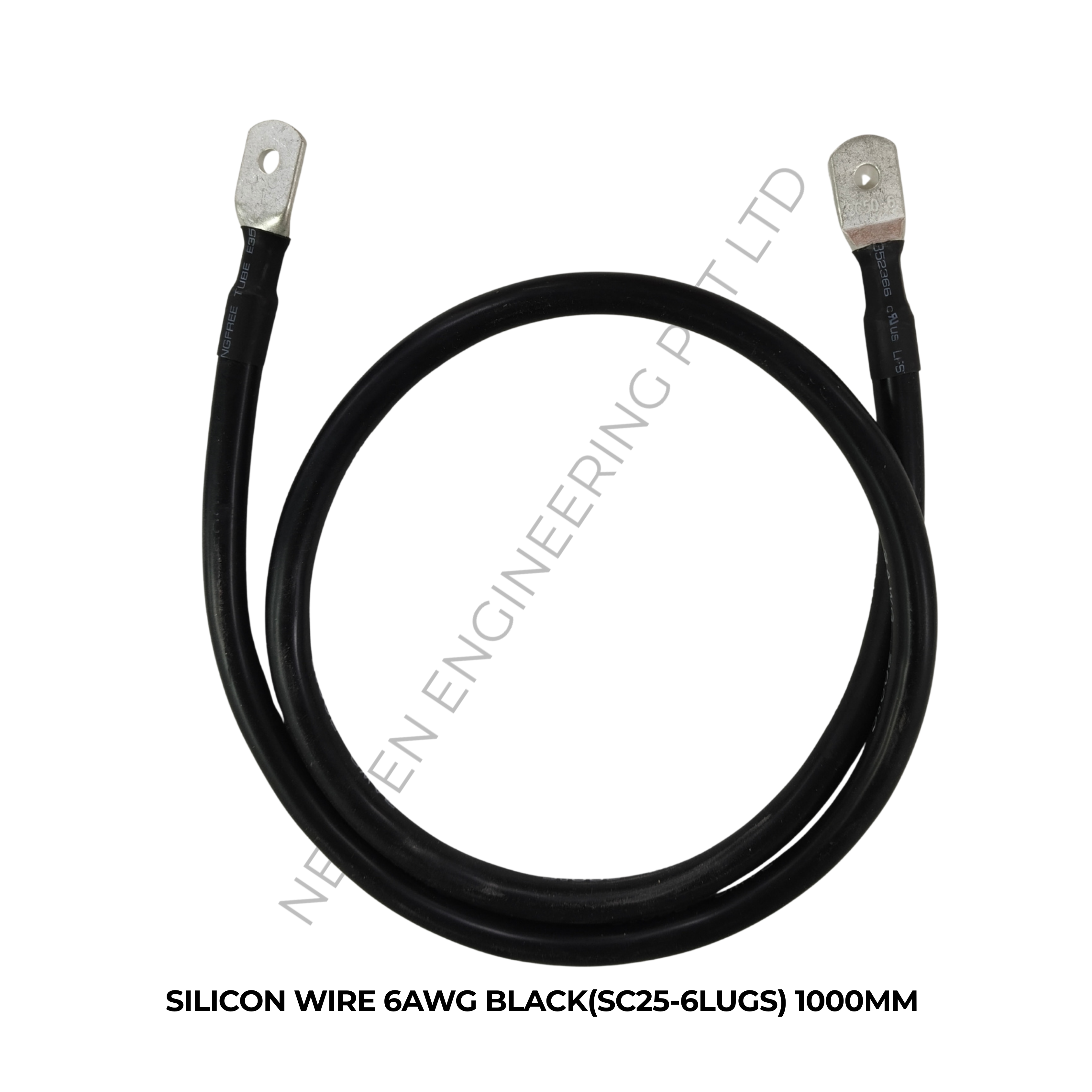 SILICON WIRE 6AWG BLACK(SC25-6LUGS) 1000MM