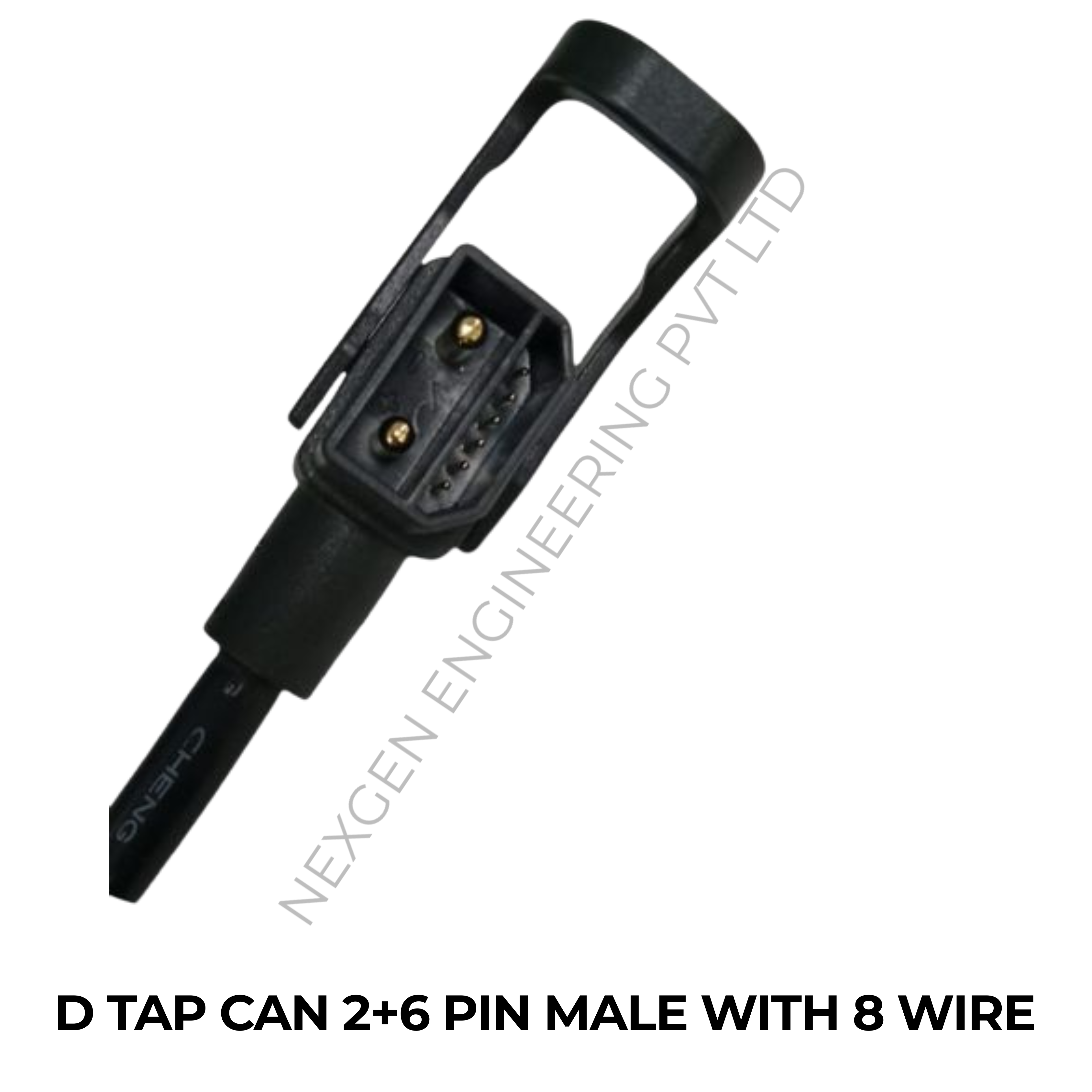 D TAP CAN 2+6 PIN MALE WITH 8 WIRE