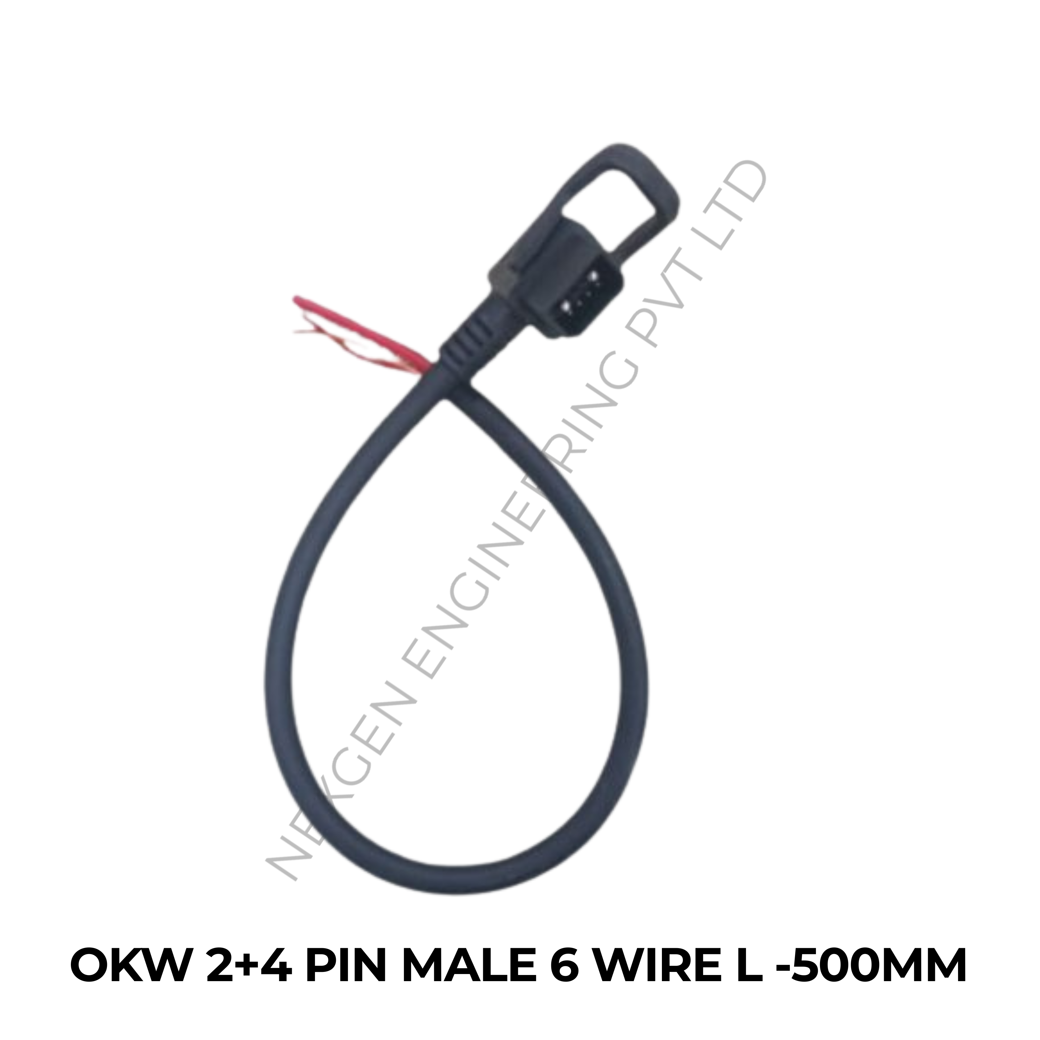 OKW 2+4 PIN MALE 6 WIRE L -500MM