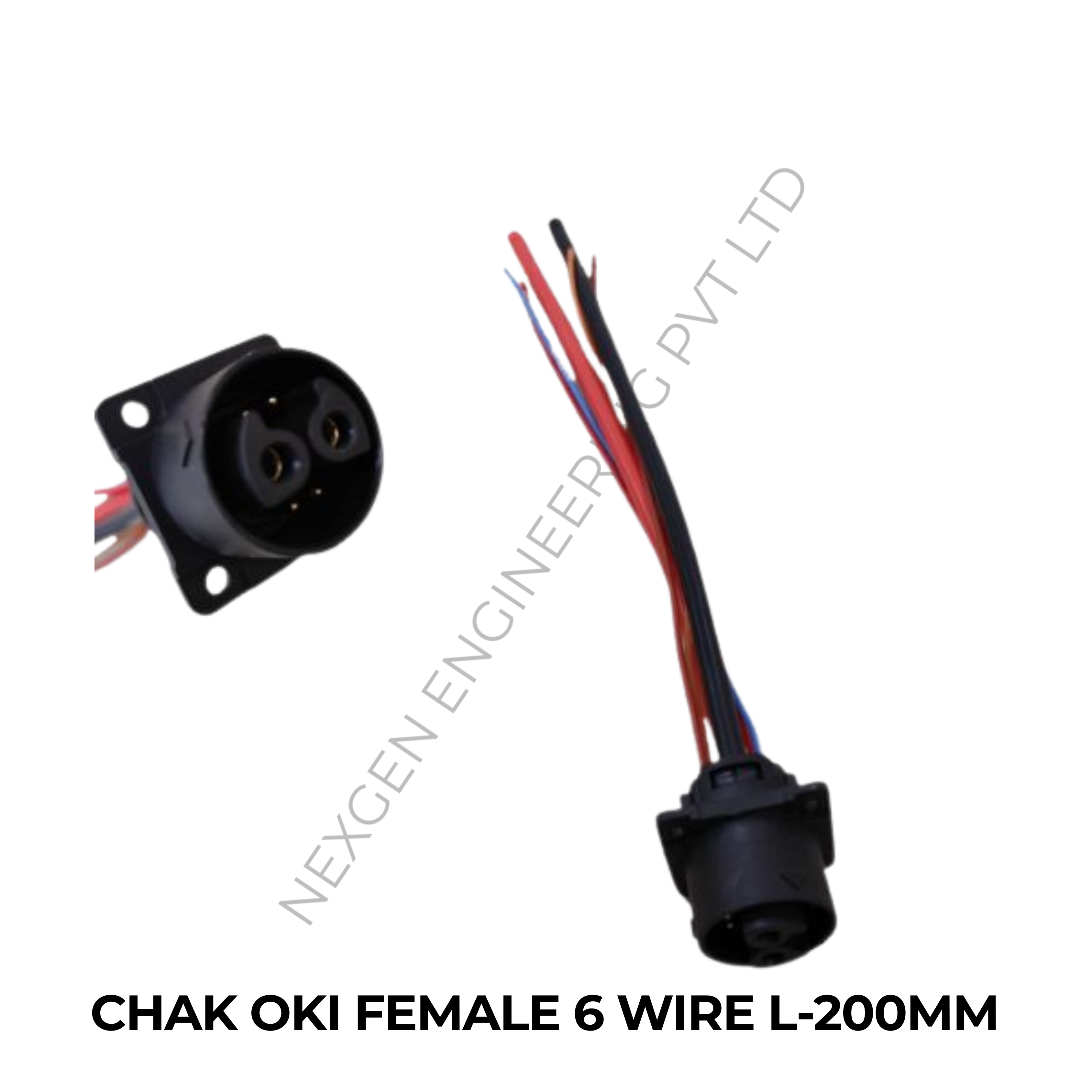 CHAK OKI FEMALE 6 WIRE L-200MM