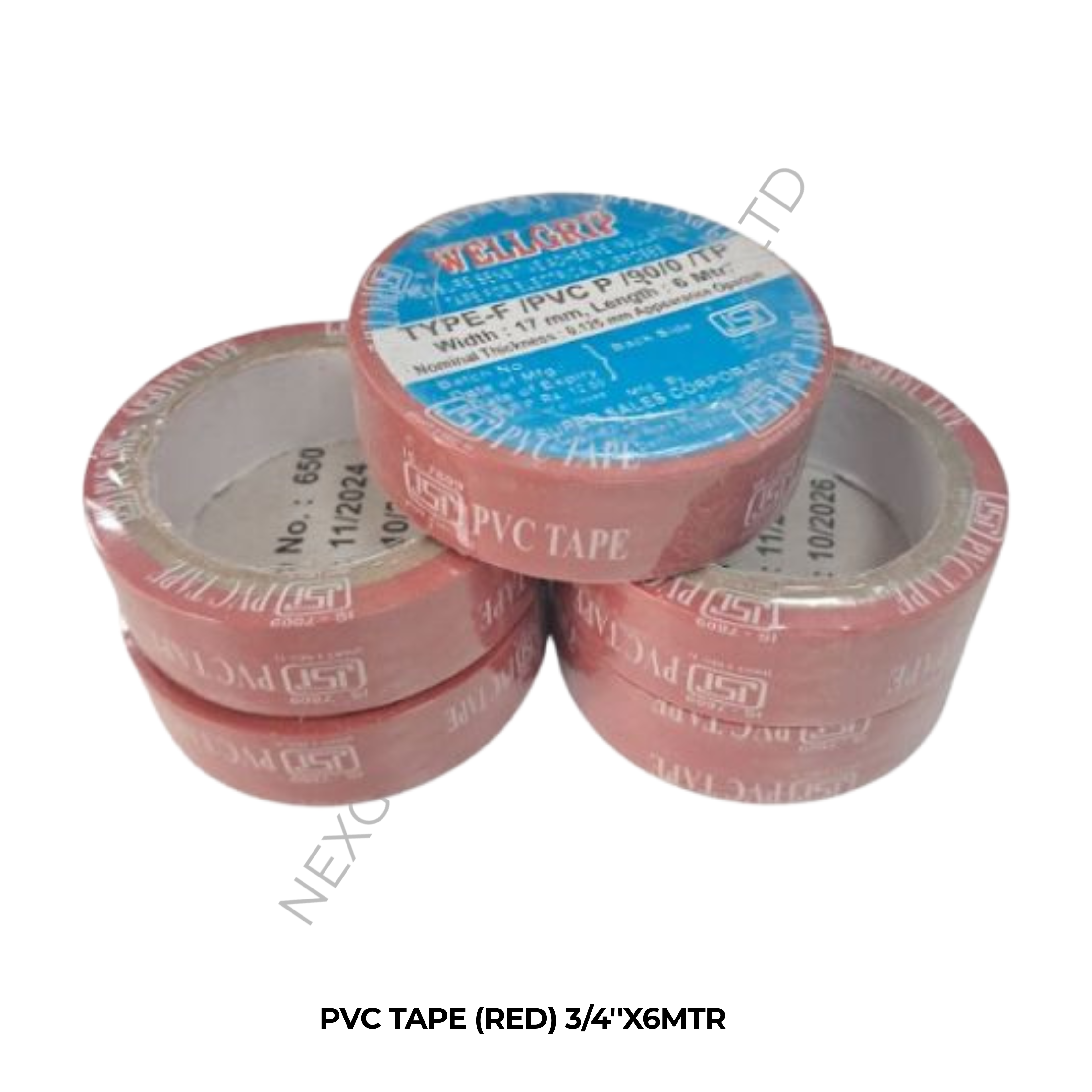 PVC TAPE (RED) 3/4''X6MTR