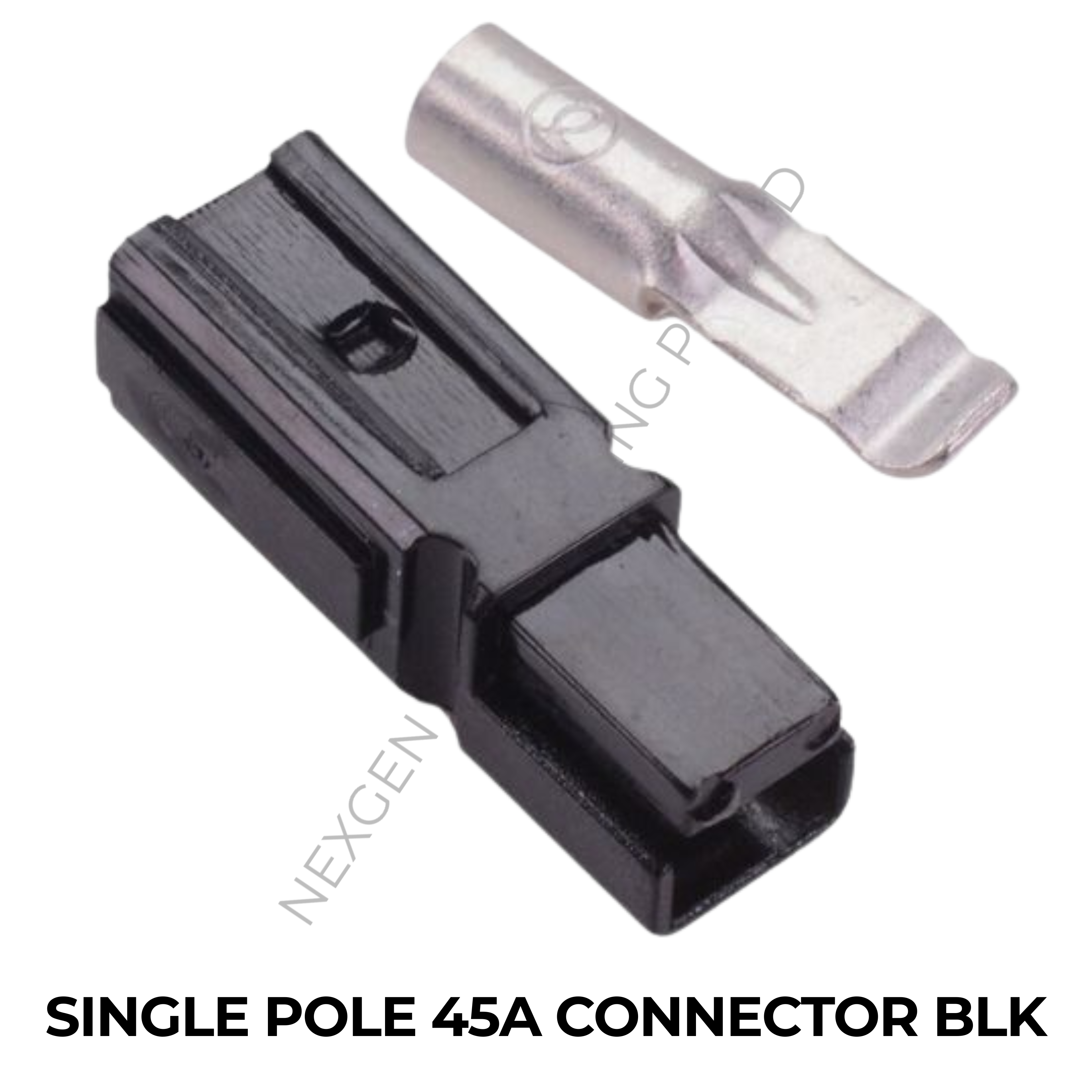 SINGLE POLE 45A CONNECTOR BLK
