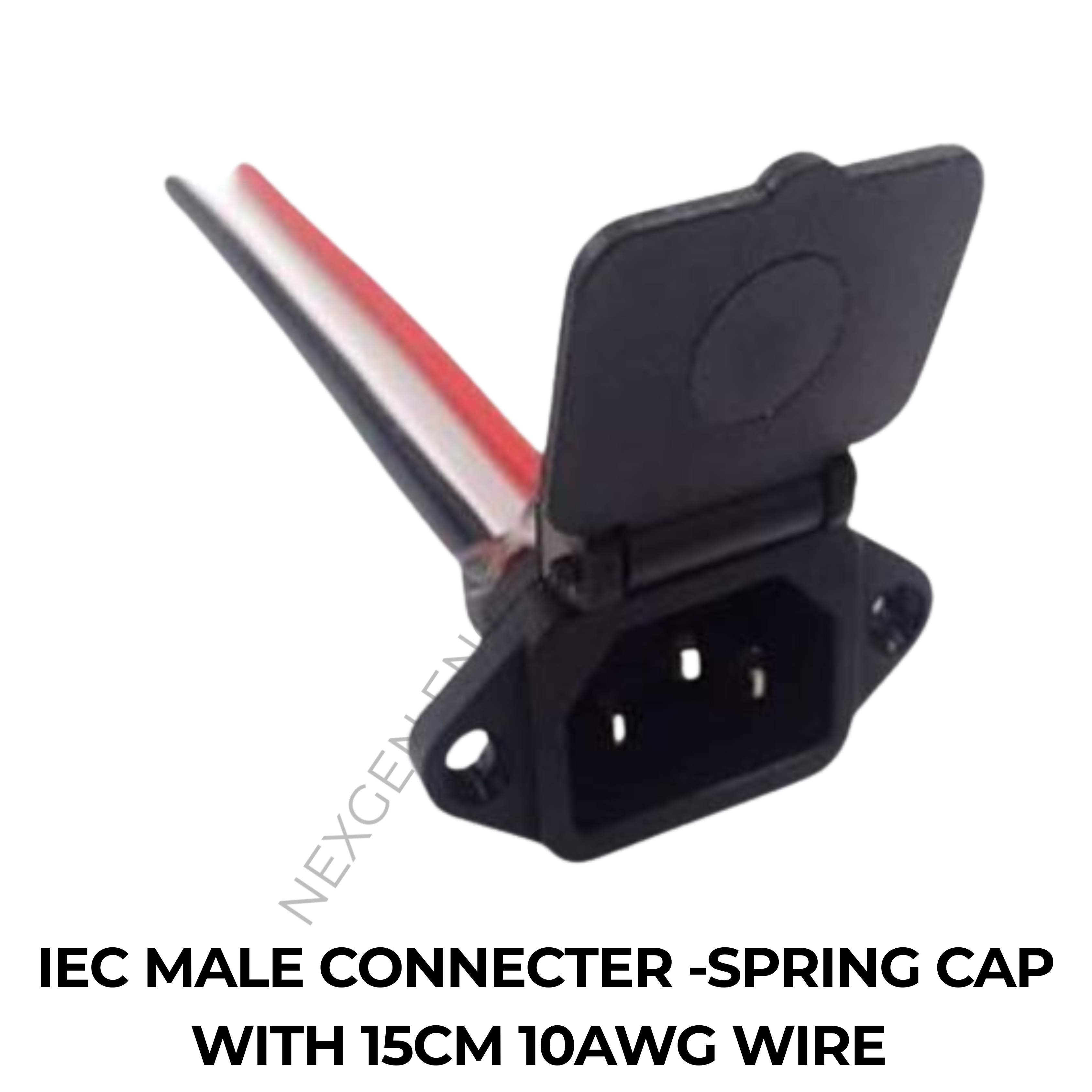 IEC MALE CONNECTER -SPRING CAP WITH 15CM 10AWG WIRE