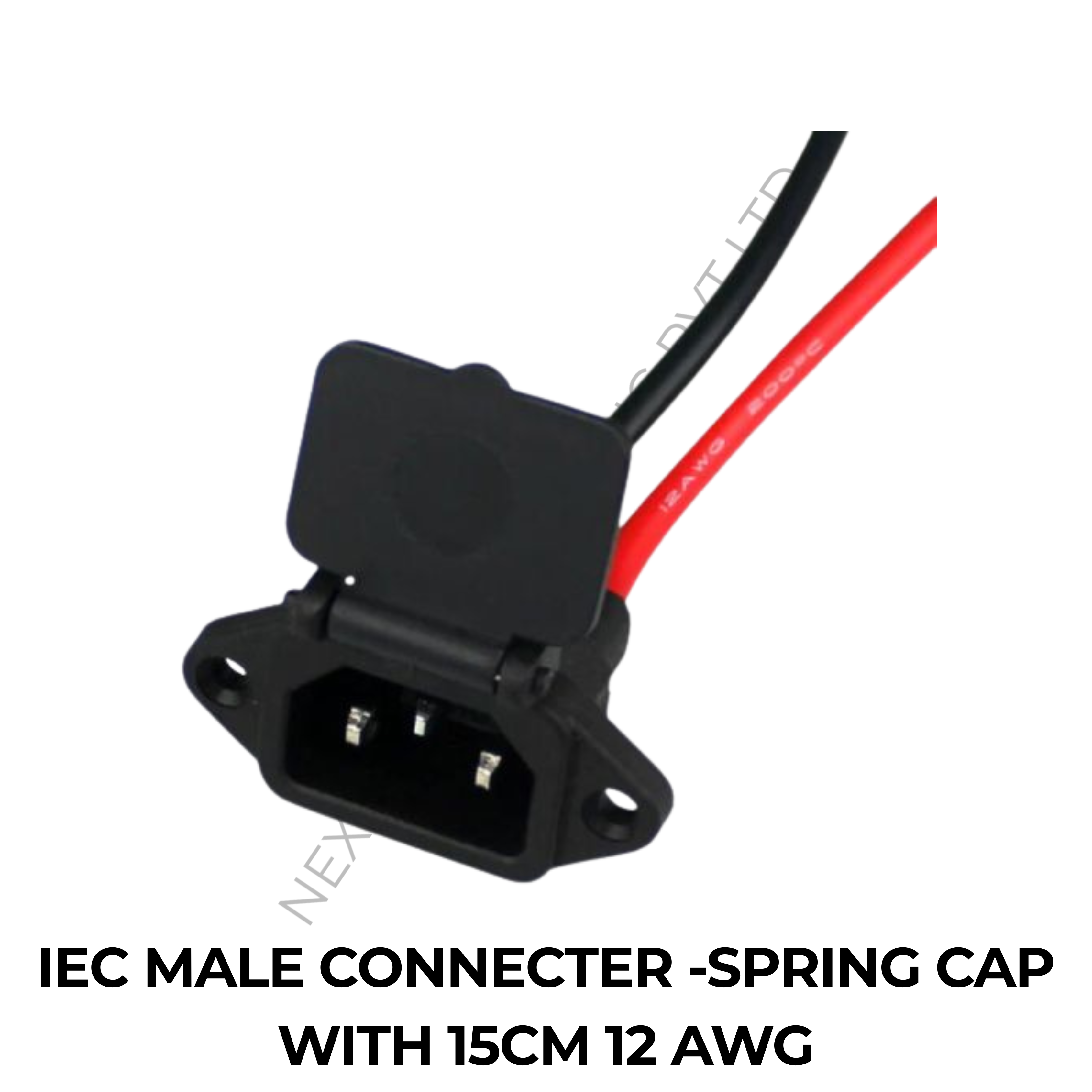 IEC MALE CONNECTER -SPRING CAP WITH 15CM 12 AWG