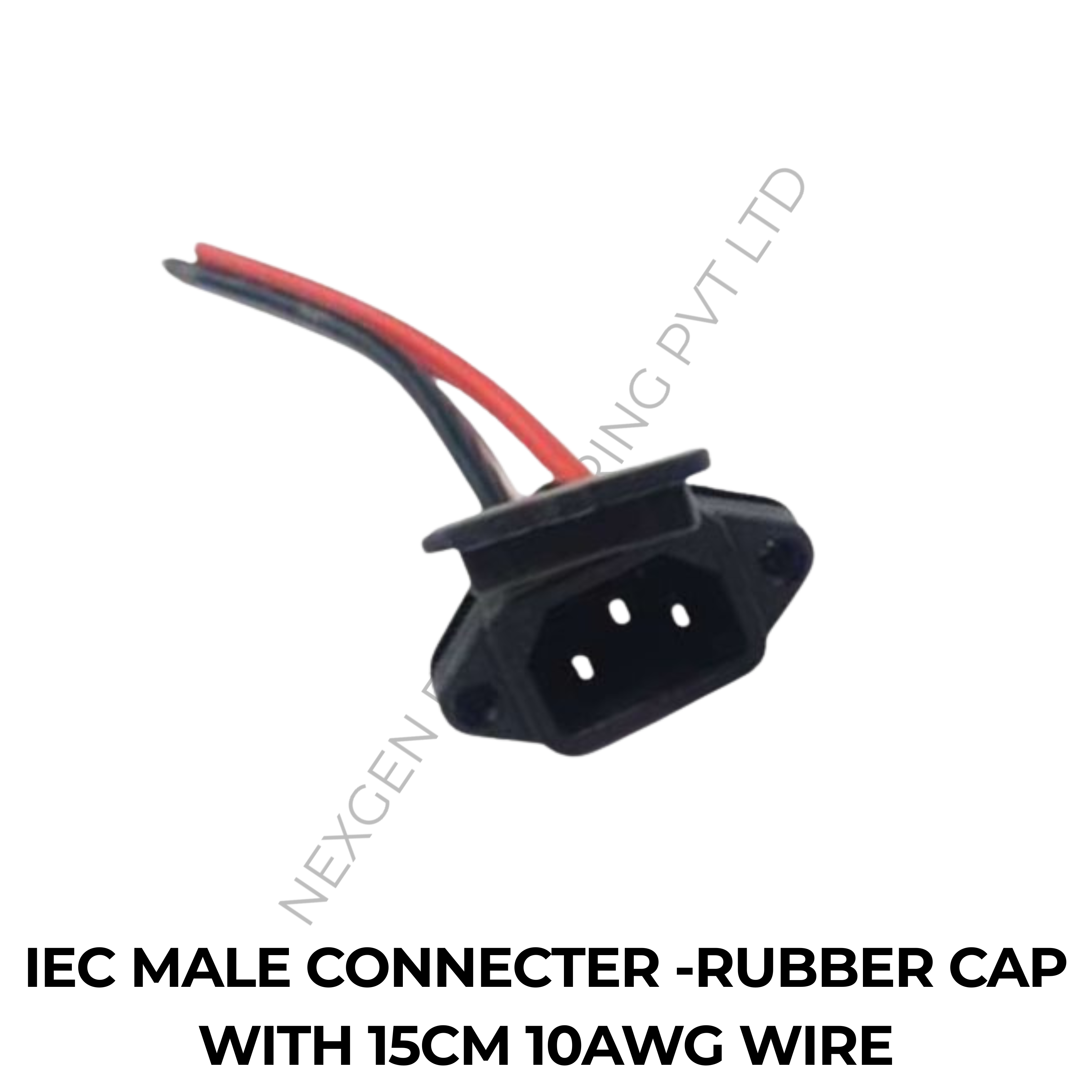 IEC MALE CONNECTER -RUBBER CAP WITH 15CM 10AWG WIRE